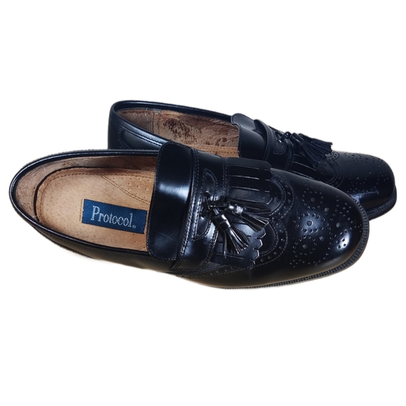 Sz 8w Protocol black dress shoes - Picture 4 of 7